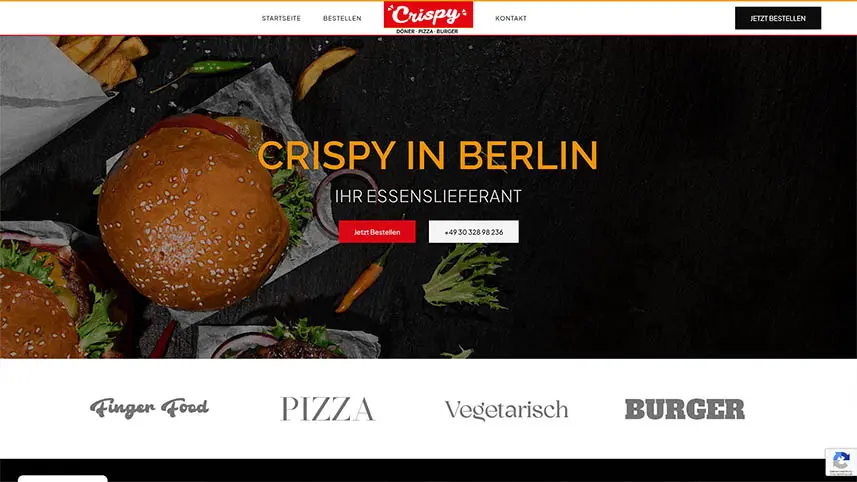 Website-Screenshot von Crispy