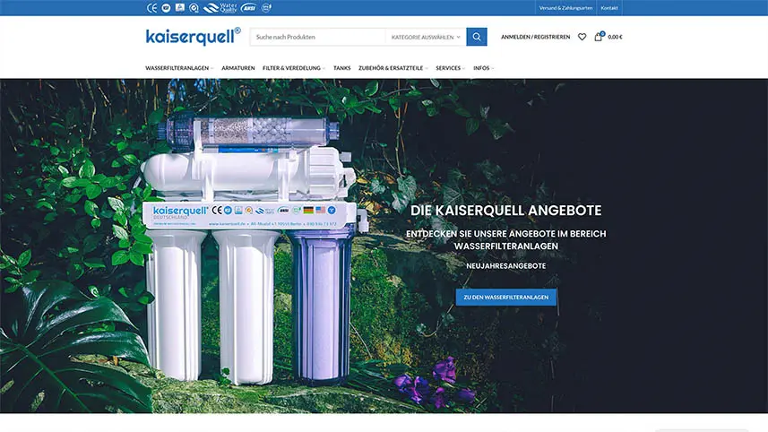 Website-Screenshot Kaiserquell