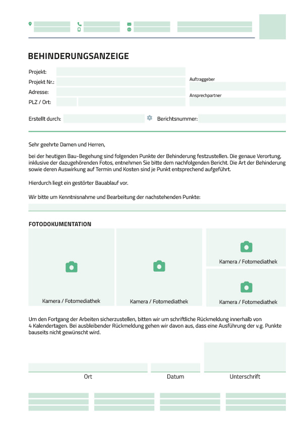 Behinderungsanzeige