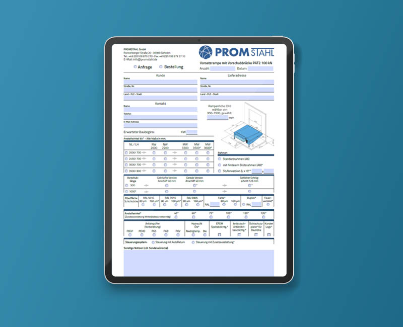 Promstahl PDF Formular