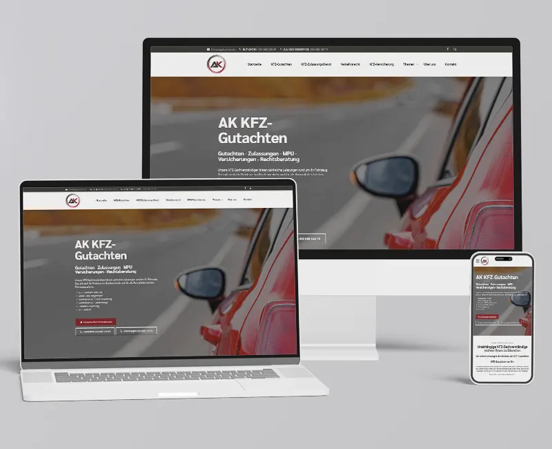 Webseite AK KFZ-Gutachten