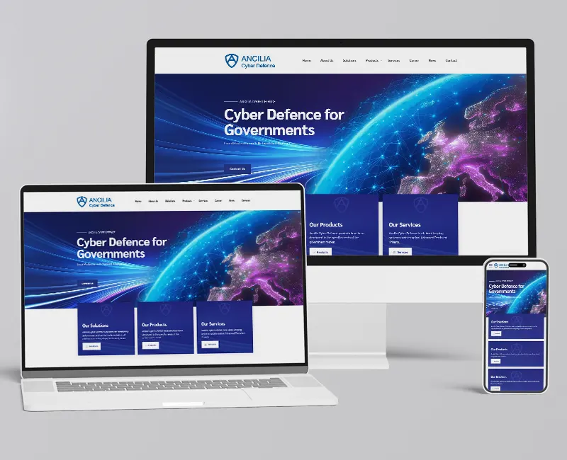 Webseite Ancilia Cyber Defence