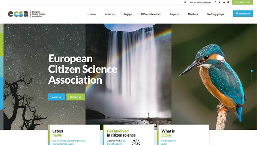 Website-Screenshot der European Citizen Science Association (ECSA)