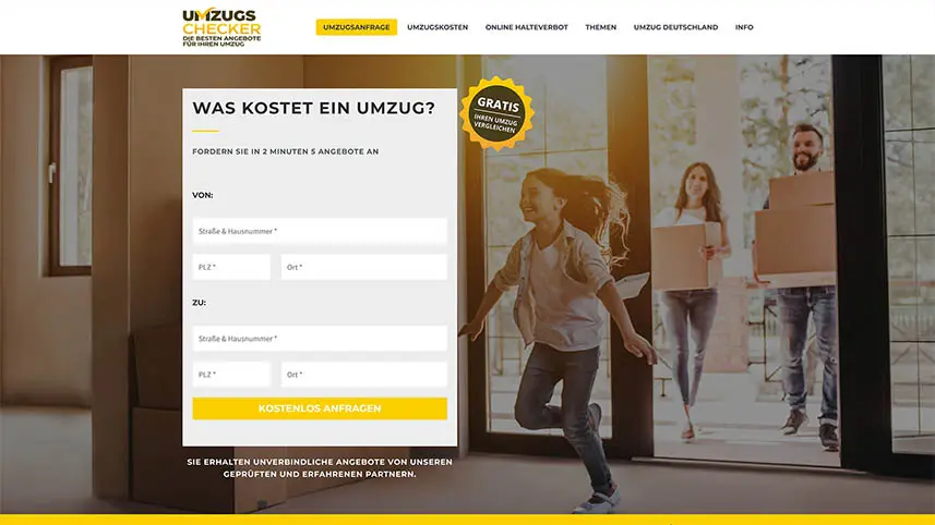 Website-Screenshot von umzugschecker.de